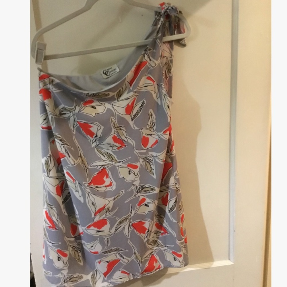 Ladies grey and orange one shoulder tunic/dress